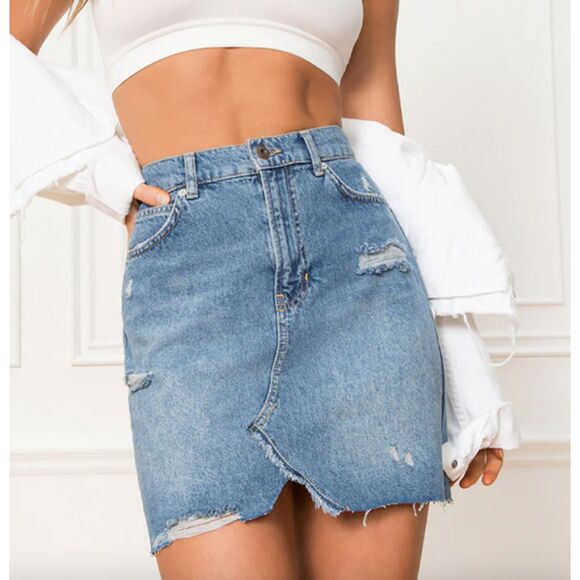 WE THE FREE Hallie Denim‎ Mini Skirt Sz 25 - Picture 1 of 4